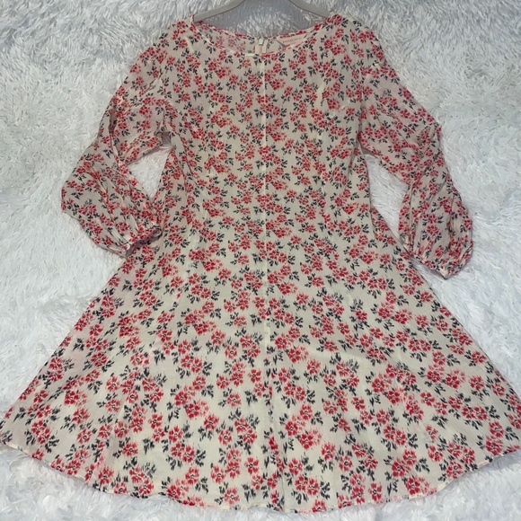 Rebecca Taylor Dresses & Skirts - Rebecca Taylor Cotton Floral Print Dress with Cotton Lining Long Sleeve